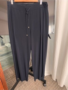 Jones New York Navy Wide-Leg Drawstring Pants Large